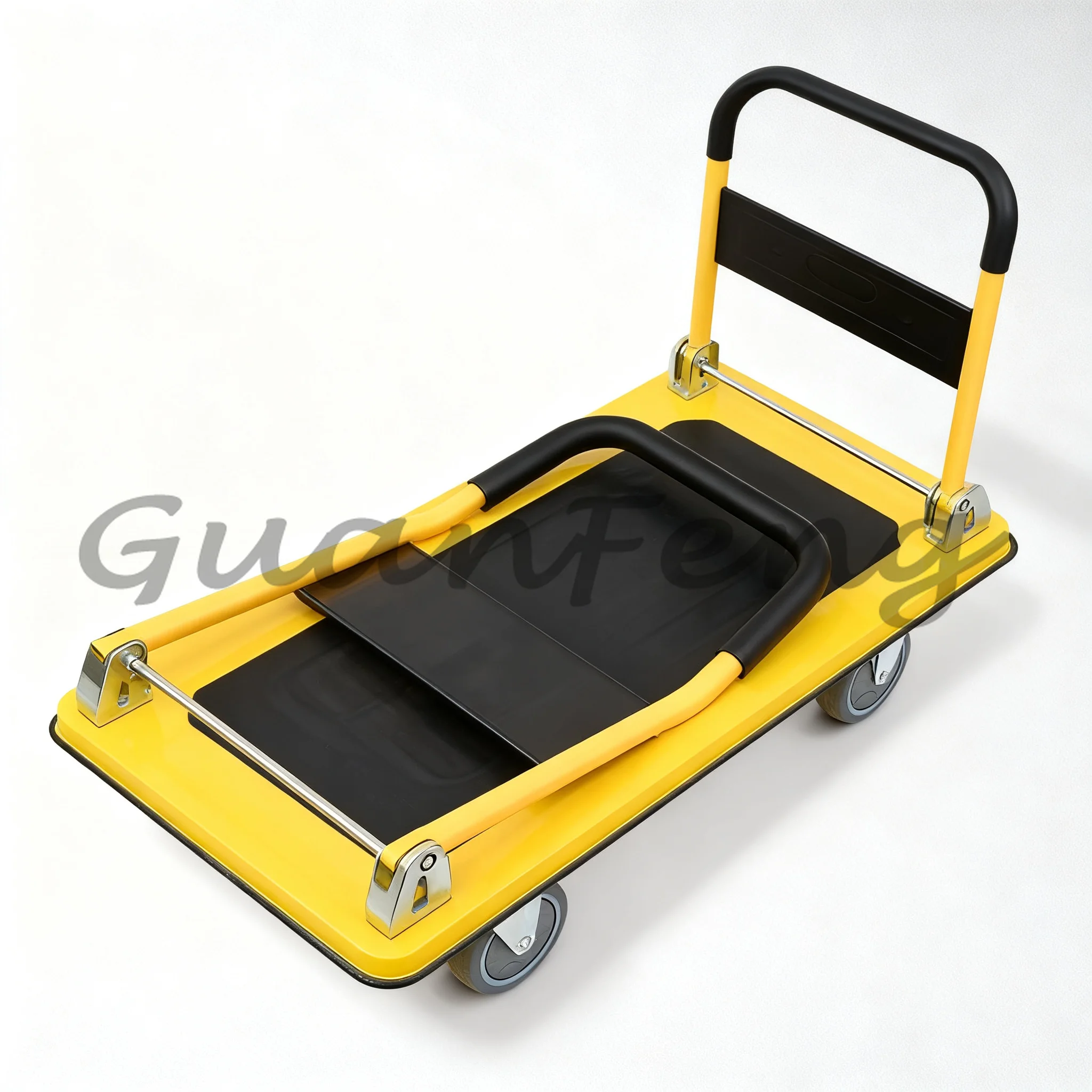 Industrial Foldable Flat Steel Platform Trolley 150KG 200KG 300KG Heavy‑Load Loading Storage Cart for Warehouse Logistics Work