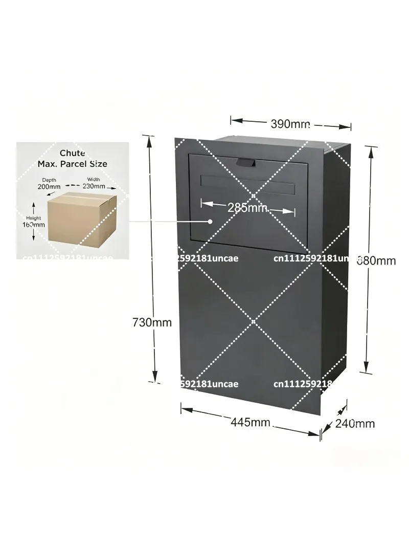 Anti-Theft Parcel Box for Home Office, Secure Mailbox for Deliveries, Outdoor Document Storage Cabinet