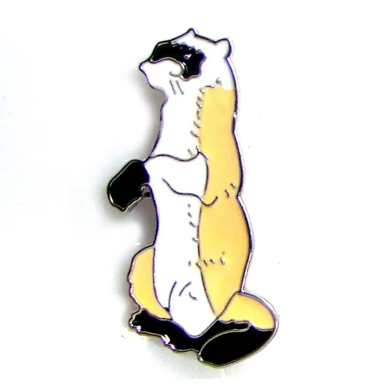 Enamel Standing Ferret Metal Animal Charm Pins Brooches Fashion Badge Lapel Decorative Ornament Jewelry Accessories