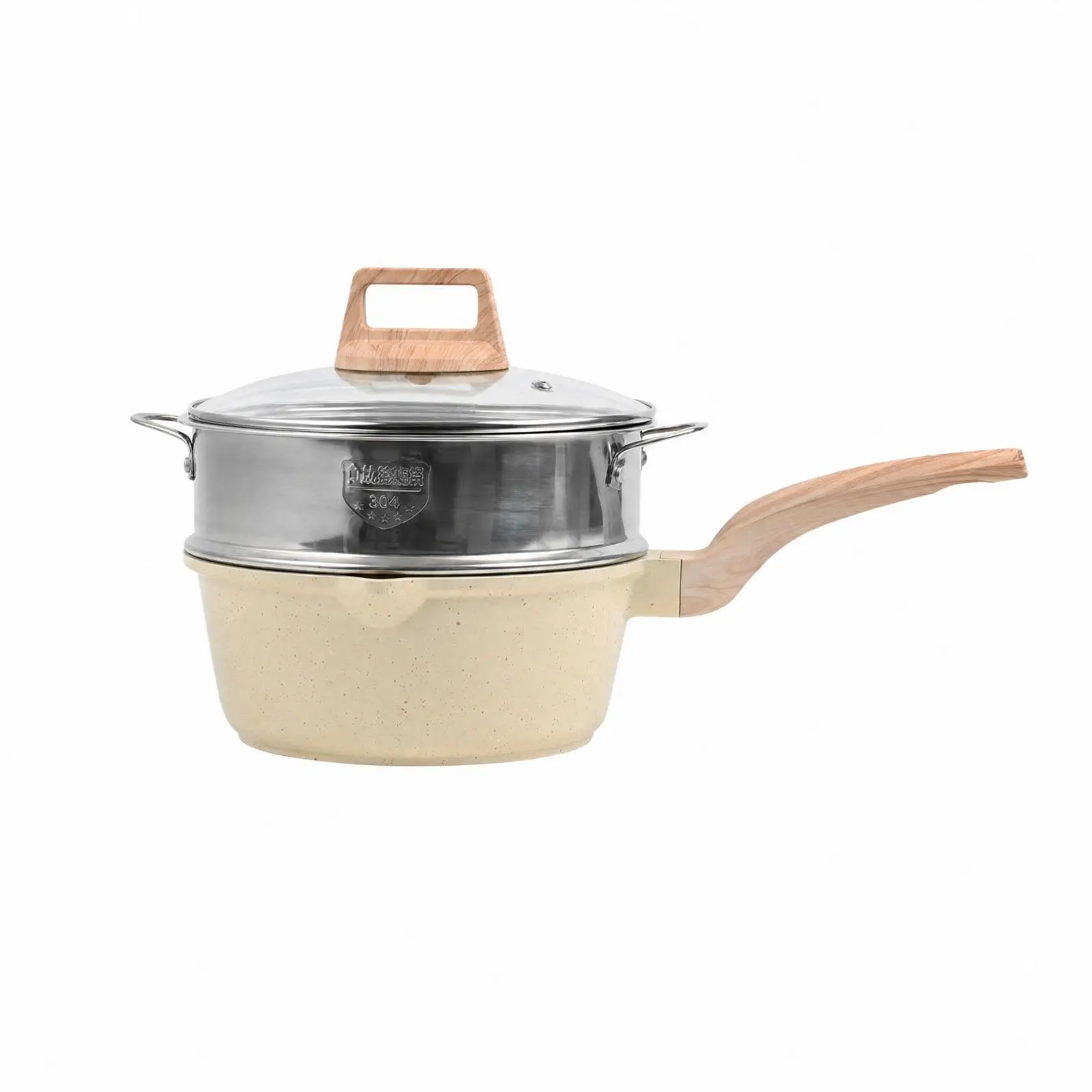 Nonstick Cookware Set Aluminum Saucepan with Tempered Glass Cover for Kitchen Home Cooking