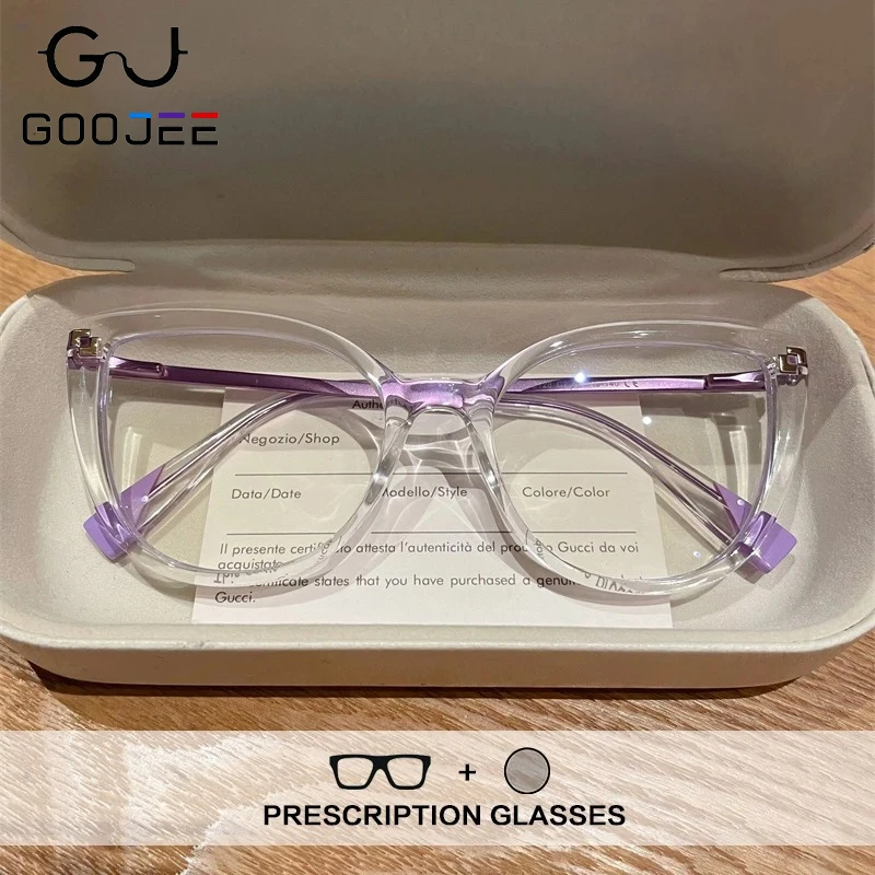 

GOOJEE New Design TR90 Anti Blue Light Reading Glasses Women Customize Progressive Prescription Glasses Myopia Hyperopia Eyewear