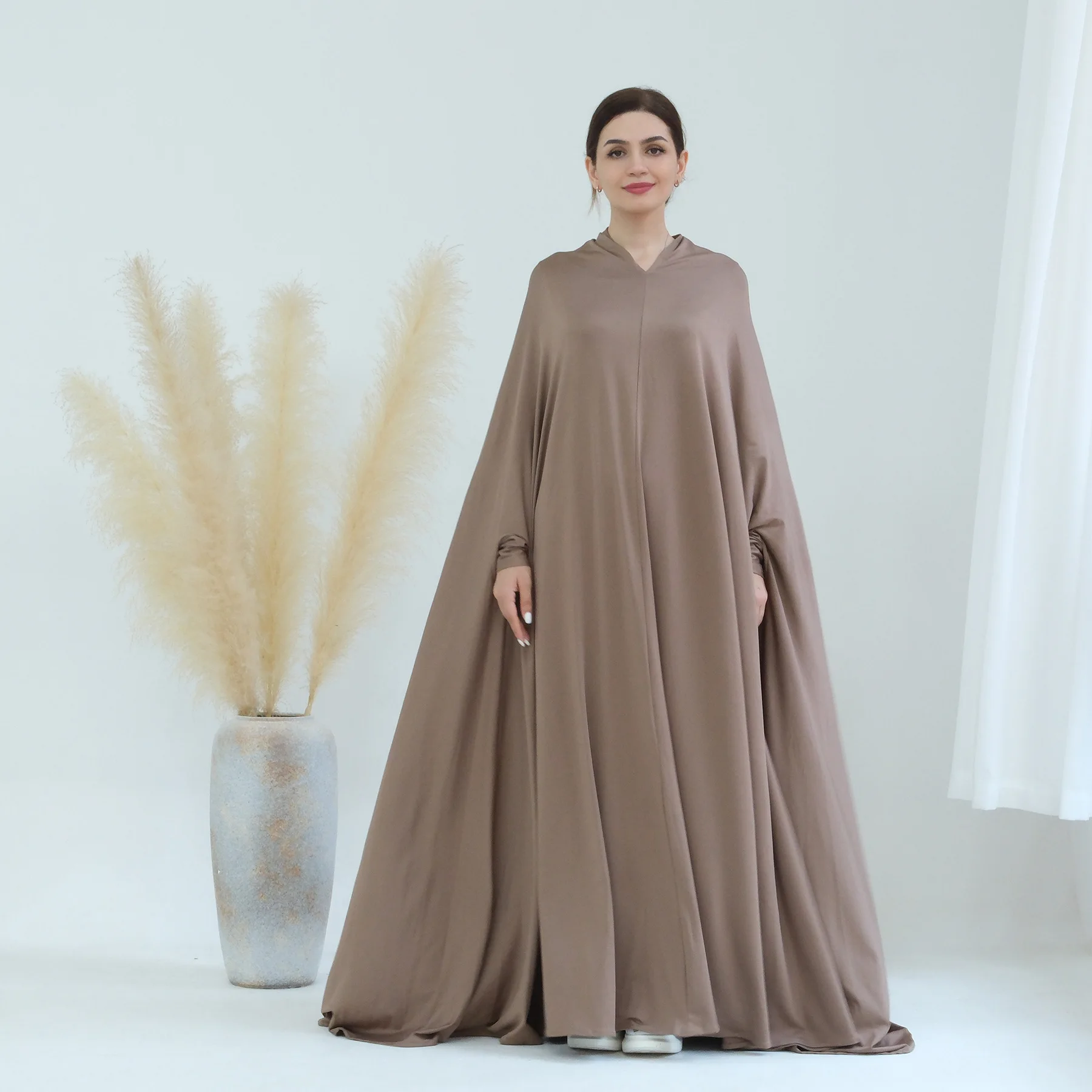 Eid Djellaba Ramadan Hooded Abaya Prayer Garment Women Muslim Overhead Modest Dress Arabic Robe Islam Clothing Kaftan Jalabiya