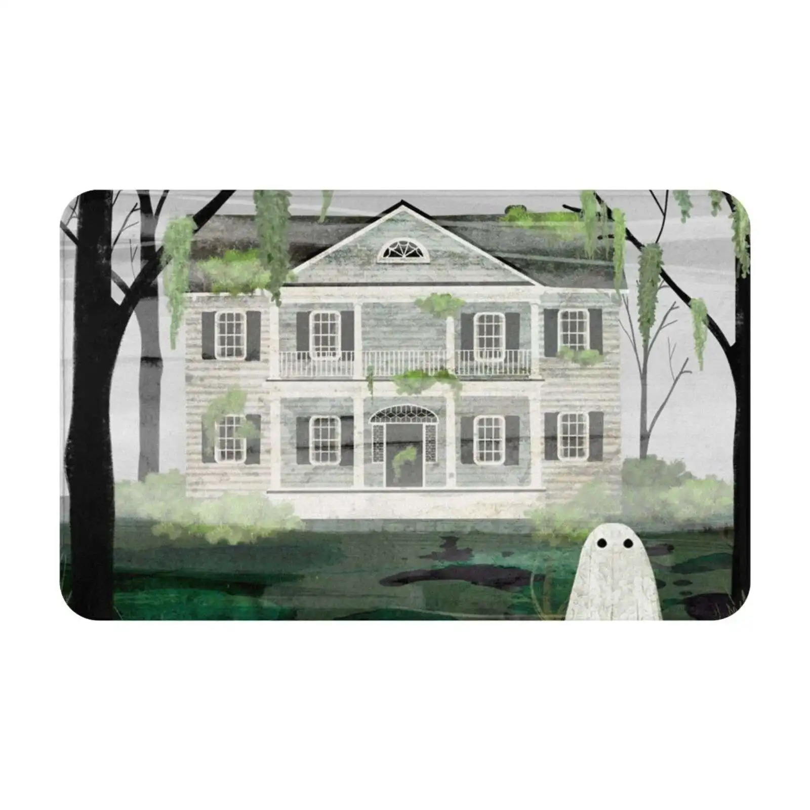 Walter'S House Soft Cushion Car Home Carpet Door Mat Ghost Spooky Halloween Walter Character Haunted House Swamp Mist Fog