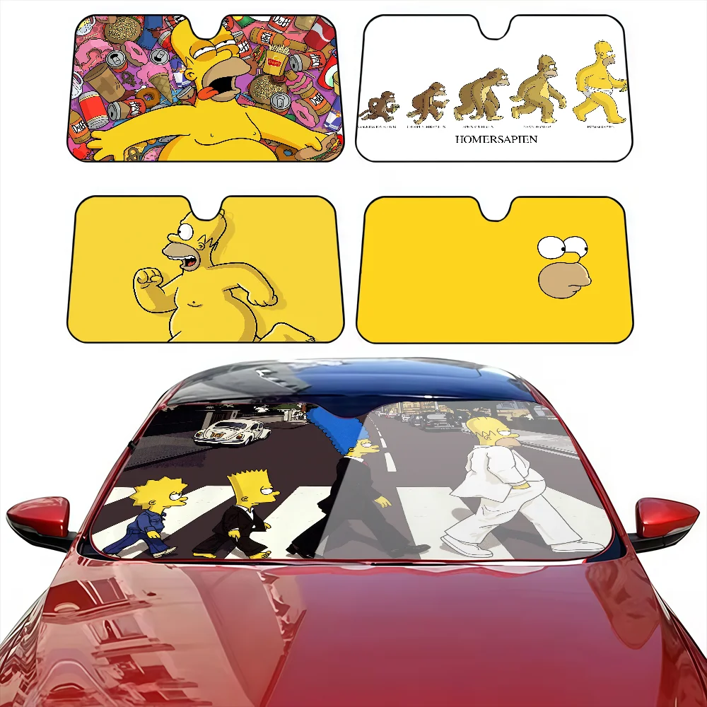 

Funny Cartoon The S-Simpsons Cute Car SunShade Windscreen Cover Shade Car SunShade UV Rays Car Sun Visor Protector