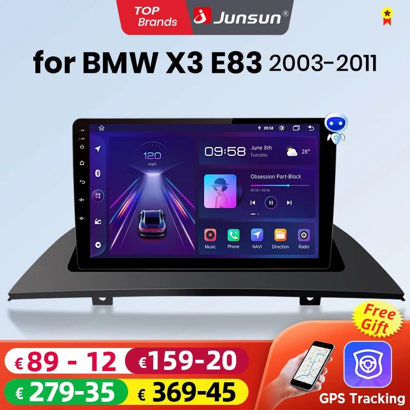 Junsun Android Wireless CarPlay Auto Car Radio For BMW X3 E83 2003-2011 Car Intelligent Systems DSP SWC RDS GPS FM BT