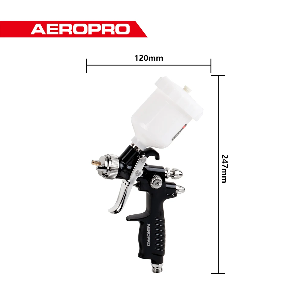 Imagem -05 - Aeropro A606 Pro Touch up Série Reacabamento Automático Pistola de ar 1.0 mm Bico Alimentação por Gravidade 100cc Hvlp Pistola de Pulverização