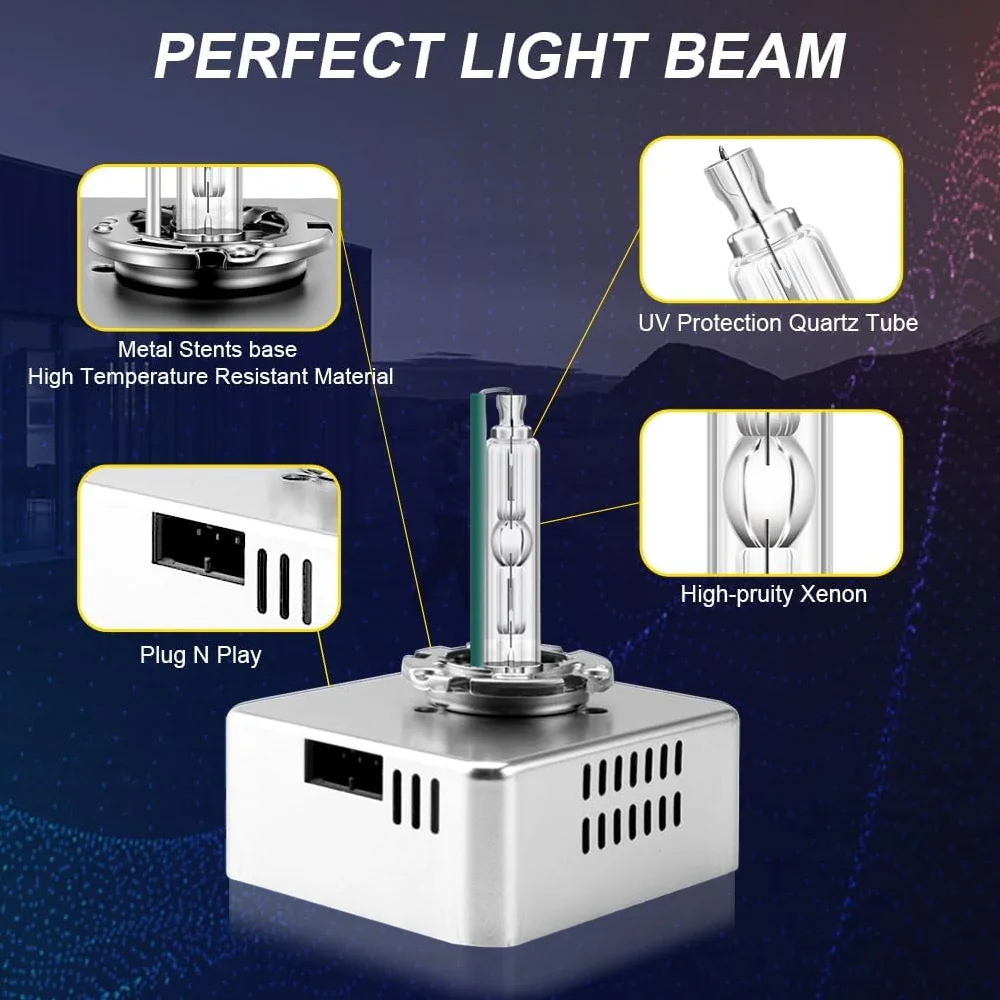 D5S Xenon HID Headlight Bulb with Integrated Ballast CANBUS Replacement for Silverado Audi Mercedes-Benz BMW 55W 2pc