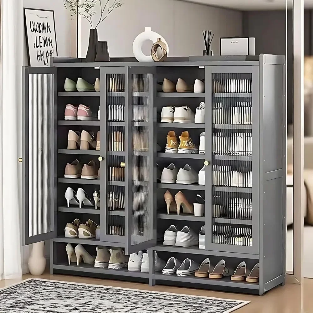 large storage cabinets, portable shoe r,shoe cabinet with doors, organizer for shoes, 7-tier shoe racks with adjustable shelves