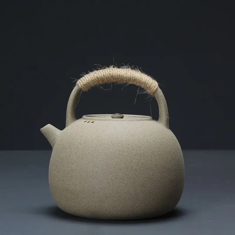 

Handmade rough pottery teapot Kettle Heat-resistant health care pot