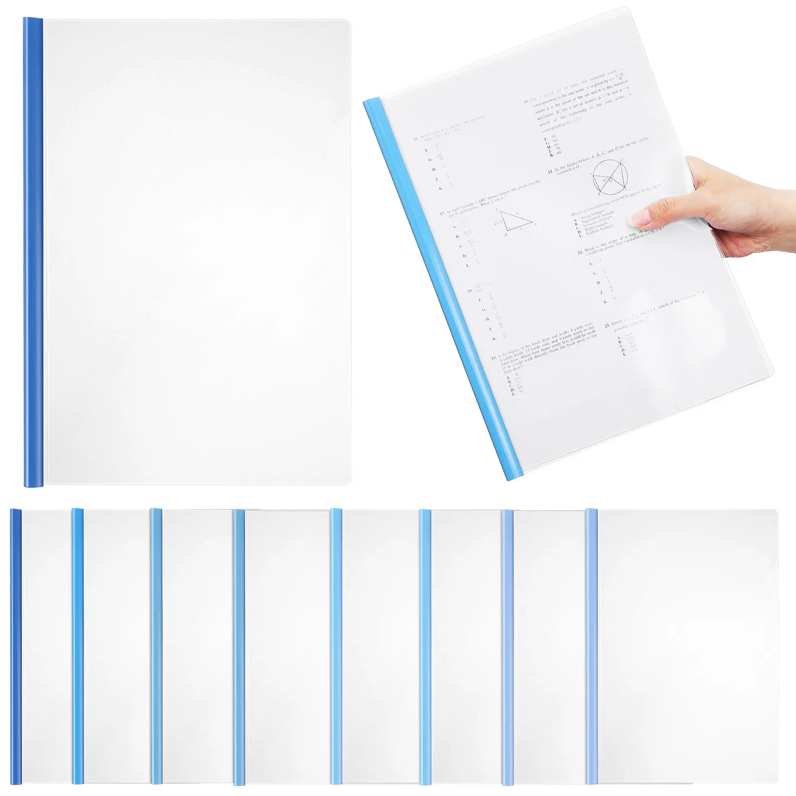 

Ocean Design Plastic Slide Binder Folder Clear Document Organizer Portable Portfolio Folder Office File Rod Clamp Report Covers