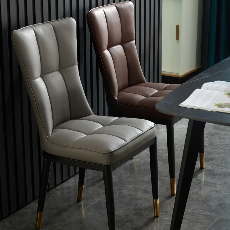 

Nordic Light Luxury Dining Chairs Modern Metal Legs Hotel Designer Dining Chair Kitchen Fashionable Sillas Comedor Furniture