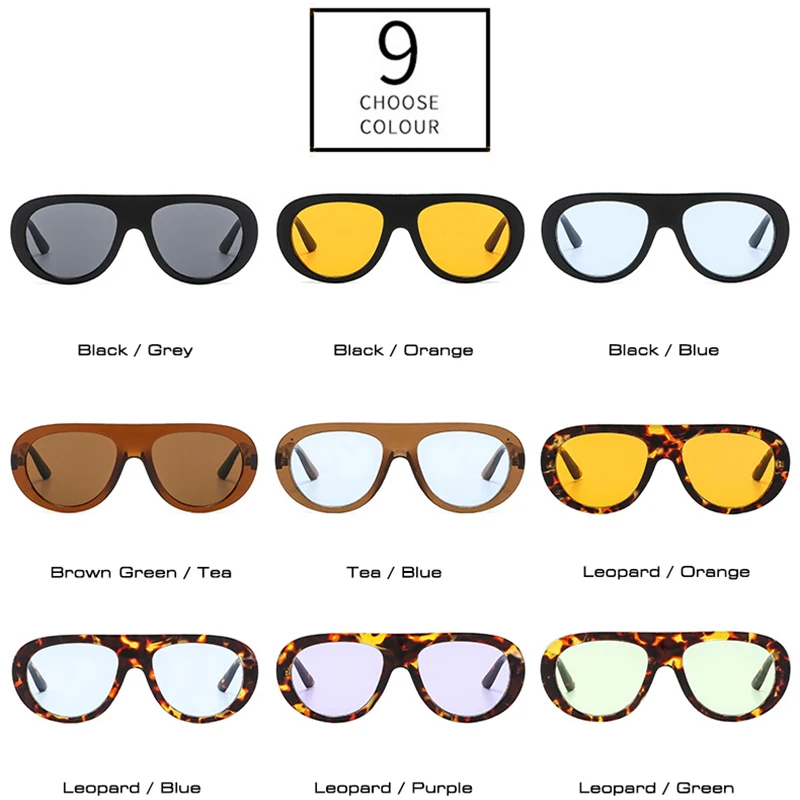 SO&EI Vintage Pilot Women Sunglasses Fashion Leopard Candy Color Shades UV400 Men Trending Punk Sun Glasses