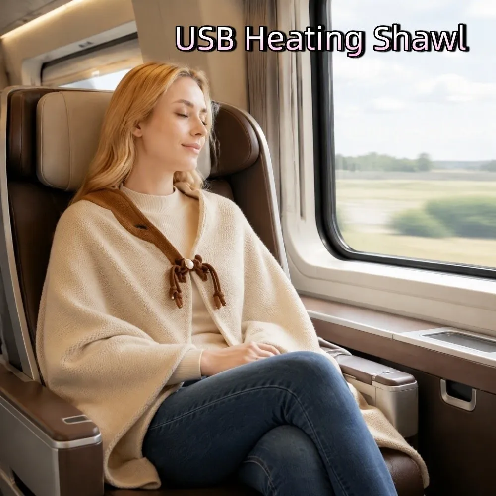 Multi-purpose Washable USB Heating Shawl 3 Heated Level USB-Powered Electric Blanket Soft Portable Thermal Blankets Office