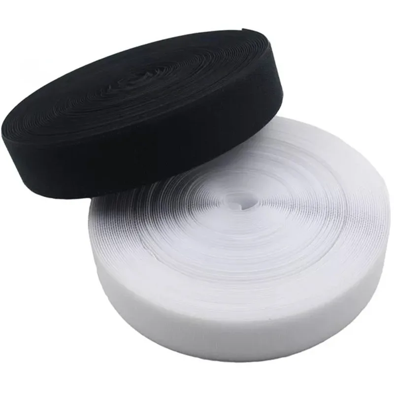 Nylon Black White Adhesive Fastener Tape Hook and Loop Diy for Garment Shoes Sewing Magic Tape No Glue 16/20/25/30/40/50/100mm