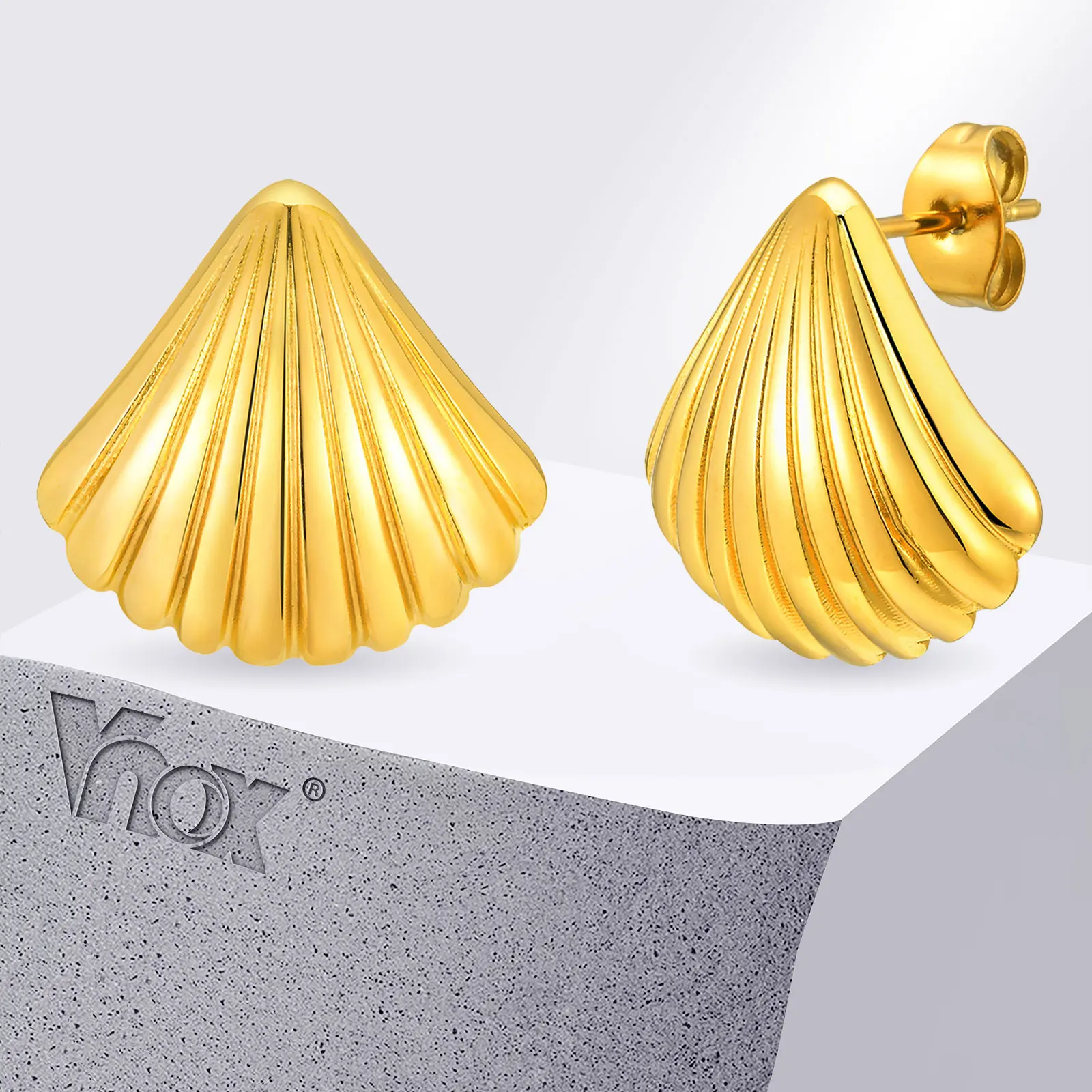 

Vnox Summer Beach Women Earrings, Shell Starfish Sun Holiday Stud Earrings, Anti Allergy Minimalist Simple Metal Jewelry