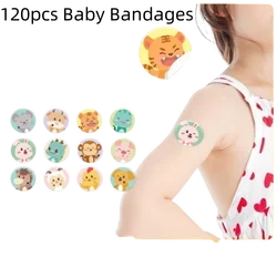 120pcs/lot Cartoon Skin Patch Tape Sticker Waterproof Breathable Band Aid Round Adhesive Bandages for Children kids famaily kit