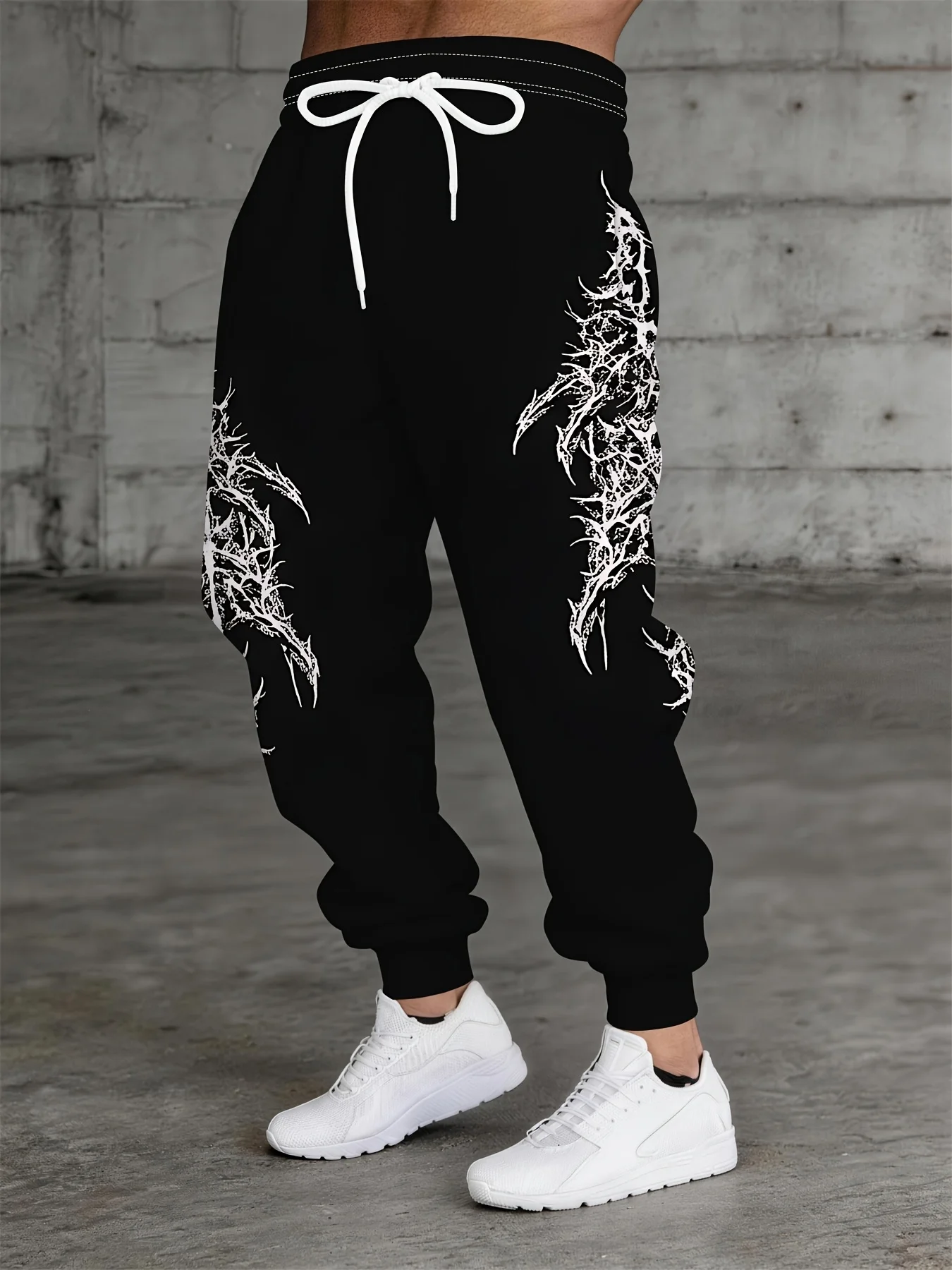 2627 Unisex New Jogger Sweatpants Gothic Angel Cross Print Loose Trousers Dark Streetwear Y2K Casual Long Bottoms Autumn Winter