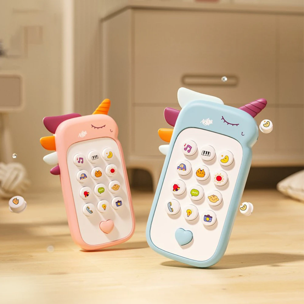 

Baby Phone Toy Music Sound Telephone Sleeping Toys with Teether Simulation Toys Phone Infant Early Educational Toy Kids Gifts