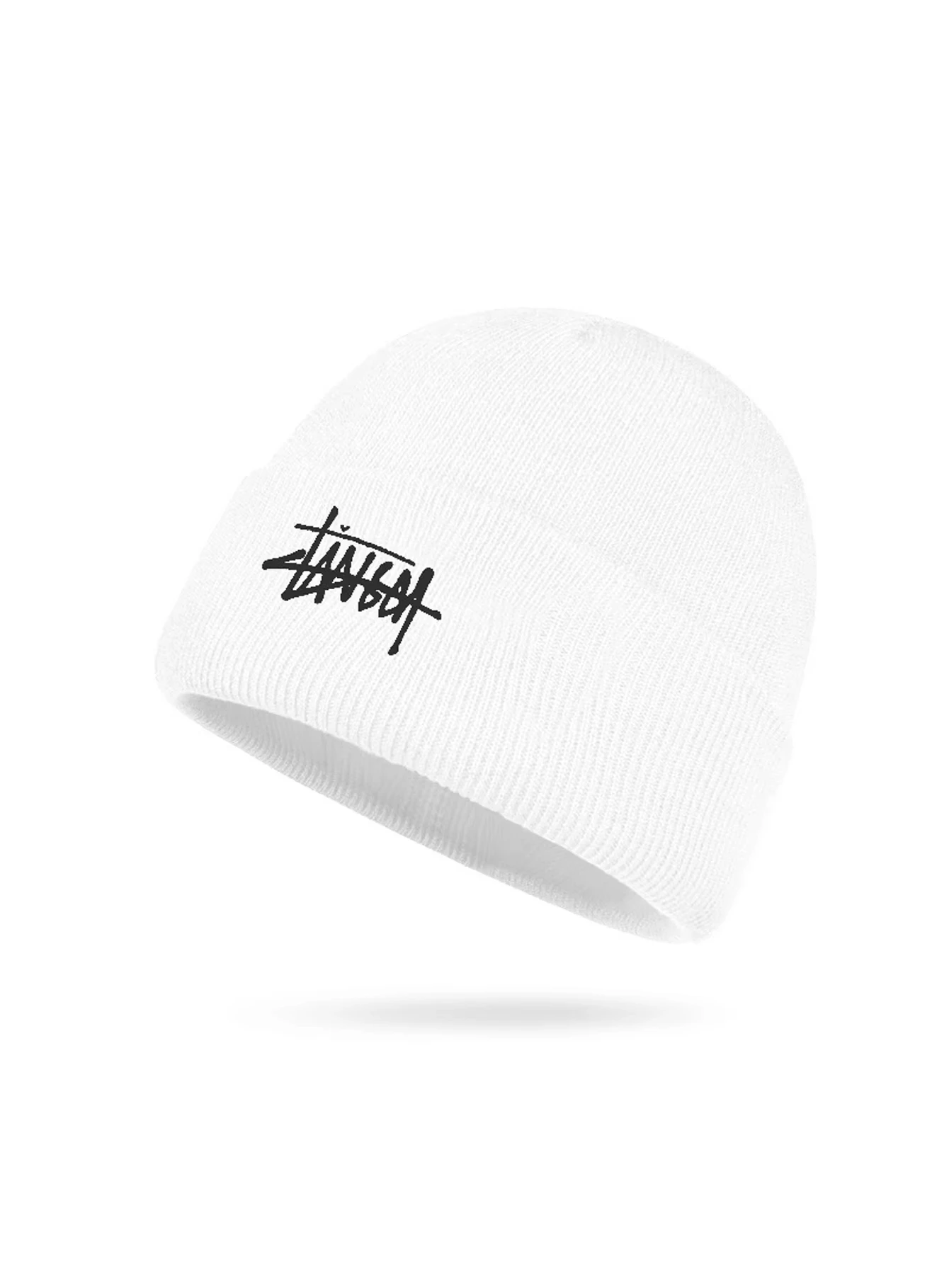 2026 new  Graffiti Handwritten Font Graphic Beanie Unisex Street Style Cuffed Knit Warm Winter Hat