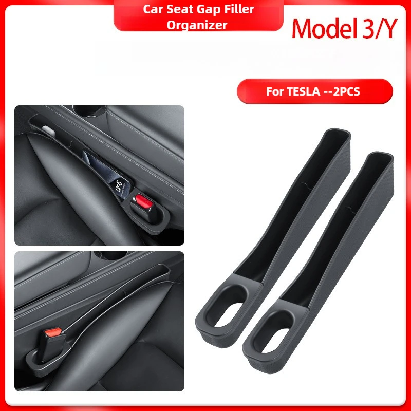 

2PCS Car Seat Gap Filler for Tesla Model 3 Model Y Leak-proof Filling Strip Pocket Multifunction Wallet Keys Card Phone Holder