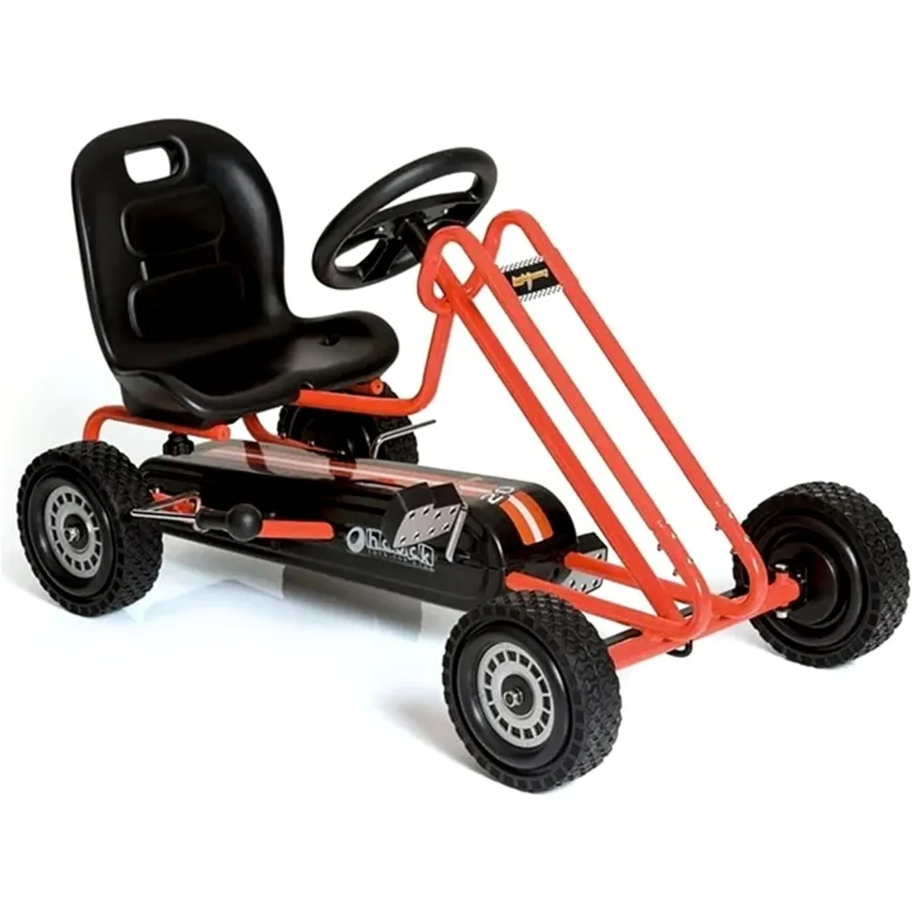 Lightning Ride On Pedal Go Kart Toy with Ergonomic Adjustable Bucket Seat, Handbrake $101.84