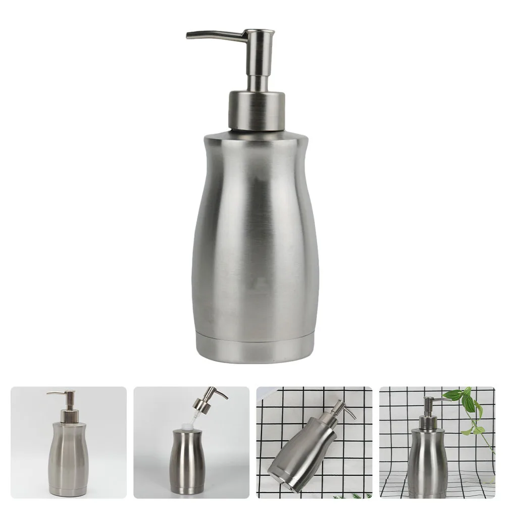 الفولاذ المقاوم للصدأ سعة كبيرة زجاجة مضخة الحمام شامبو غسول هلام الاستحمام موزع الصابون السائل القابل لإعادة الملء #6