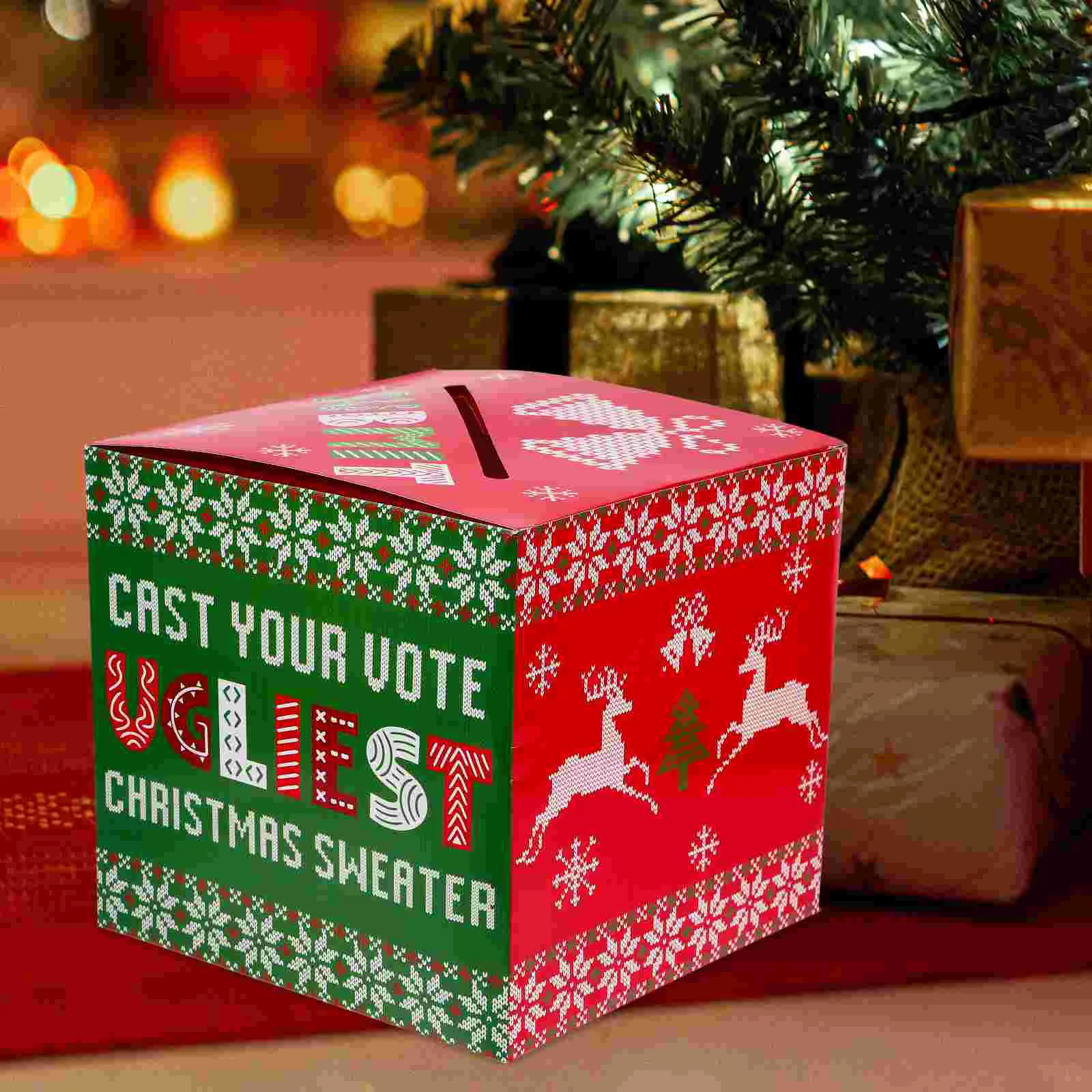 Christmas Ballot Box Raffle Ticket Boxes Container for Raffles Donation Cards Containers Tickets