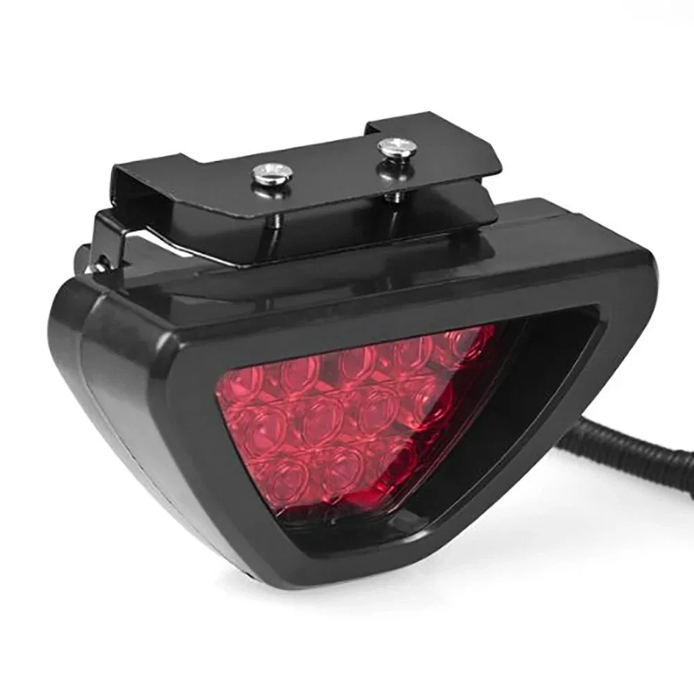 For F1 Style DRL Red 12 LED Rear Tail Stop Fog Triangular Brake Light Stop Safety Lamp Car Motor Car Replacement Parts