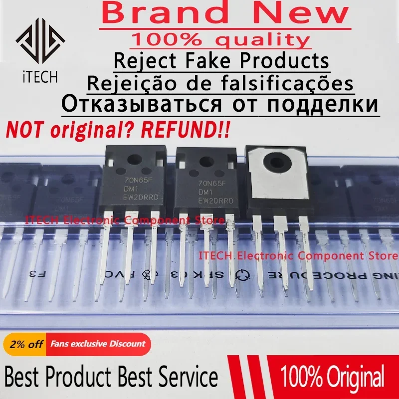 

10 шт./лот, оригинальный SGT70N65FDM1 70N65FDM1 70N65F TO-247 100% новый и подлинный