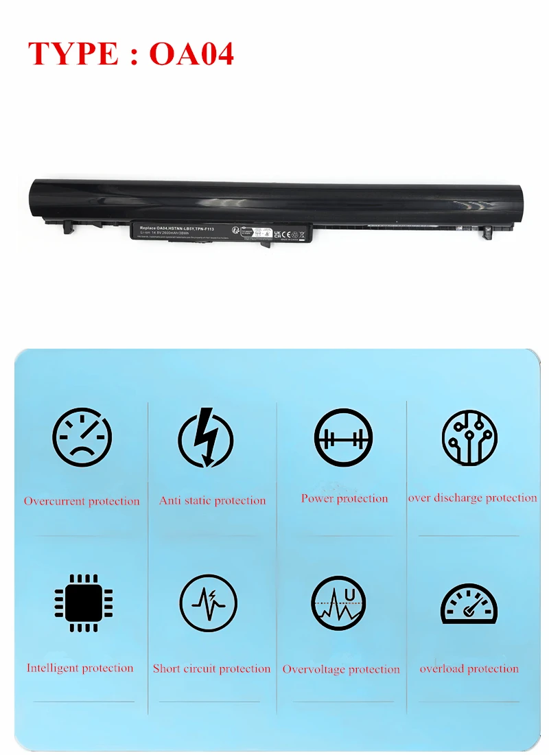 OA04 Laptop Battery for HP 14 15 TouchSmart Notebook Series 240 245 255 G2 G3 CQ14 CQ15