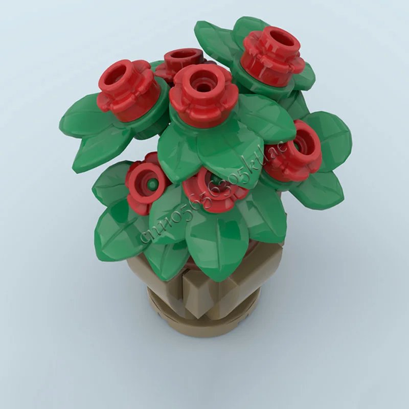 79 PCS Flowers Potted Perennials MOC Customize Modular Building Block Kids Educational Creative Design DIY Toy Christmas Gift