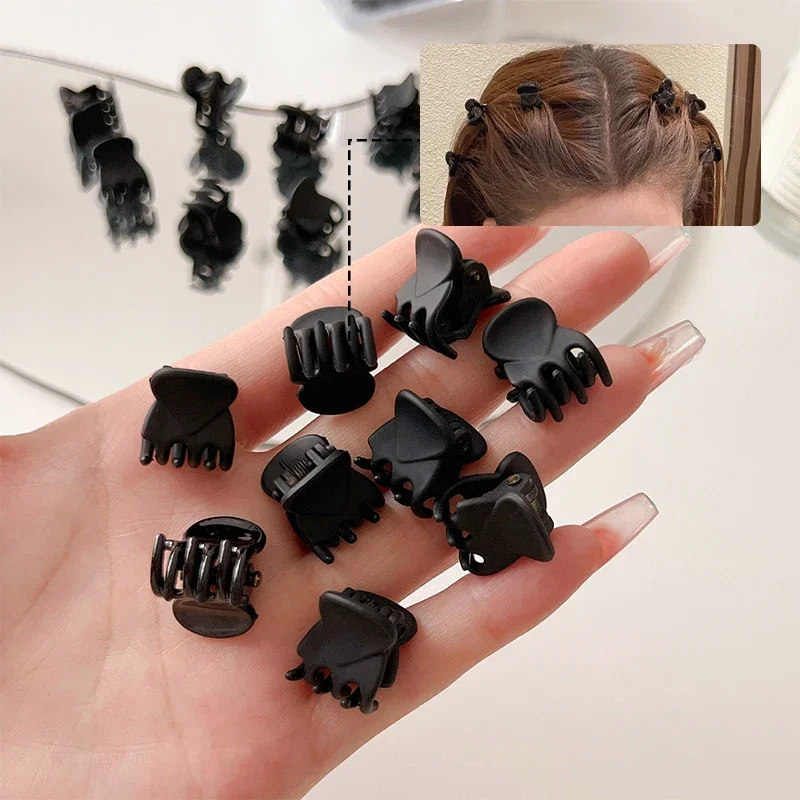 10-30pcs/pack Hair Claw Clips for Women Girls Accessories 1.5cm Black Brown Transparent Plastic Mini Claws Hairclip Clamp Gifts