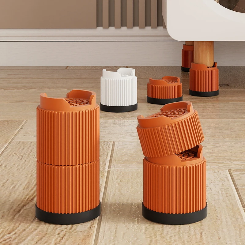 Multi-Purpose Round Furniture Risers | Non-Slip, Quiet & Moisture-Proof Height Extenders for Beds, Sofas, Tables