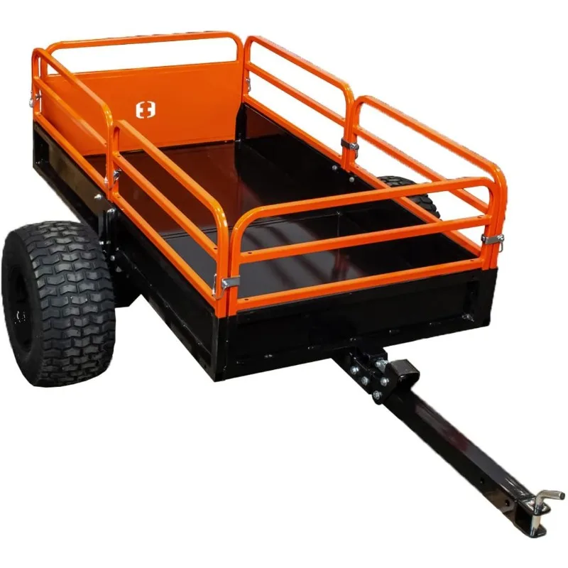 Impact Implements Heavy Duty 1500lb Utility Cart Cargo Trailer. Solid Raised Sides   Tailgate for Increased Capacity. Tilt Bed