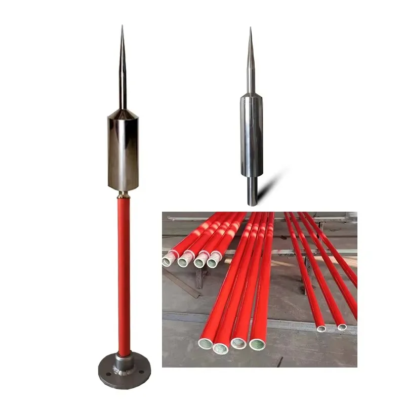 Stainless steel single-pin insulated lightning rod