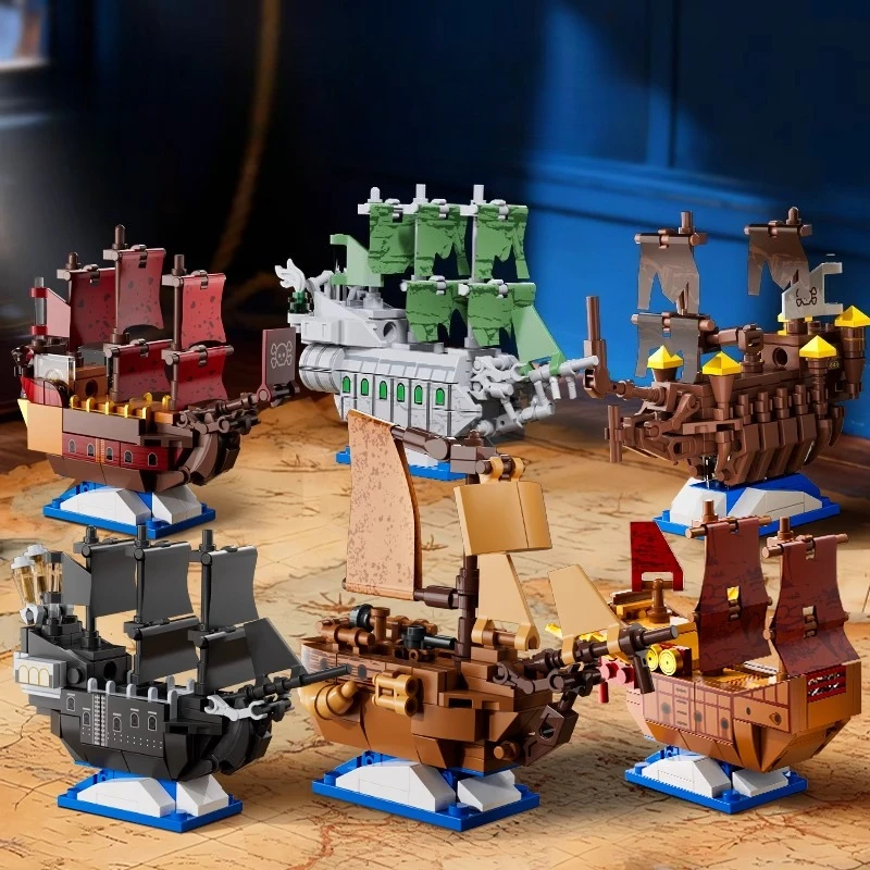 

SEMBO Pirate Ship Building Blocks Children's Educational Hand-assembled Black Pearl Sailboat Trendy Toy Model Ornament Gift