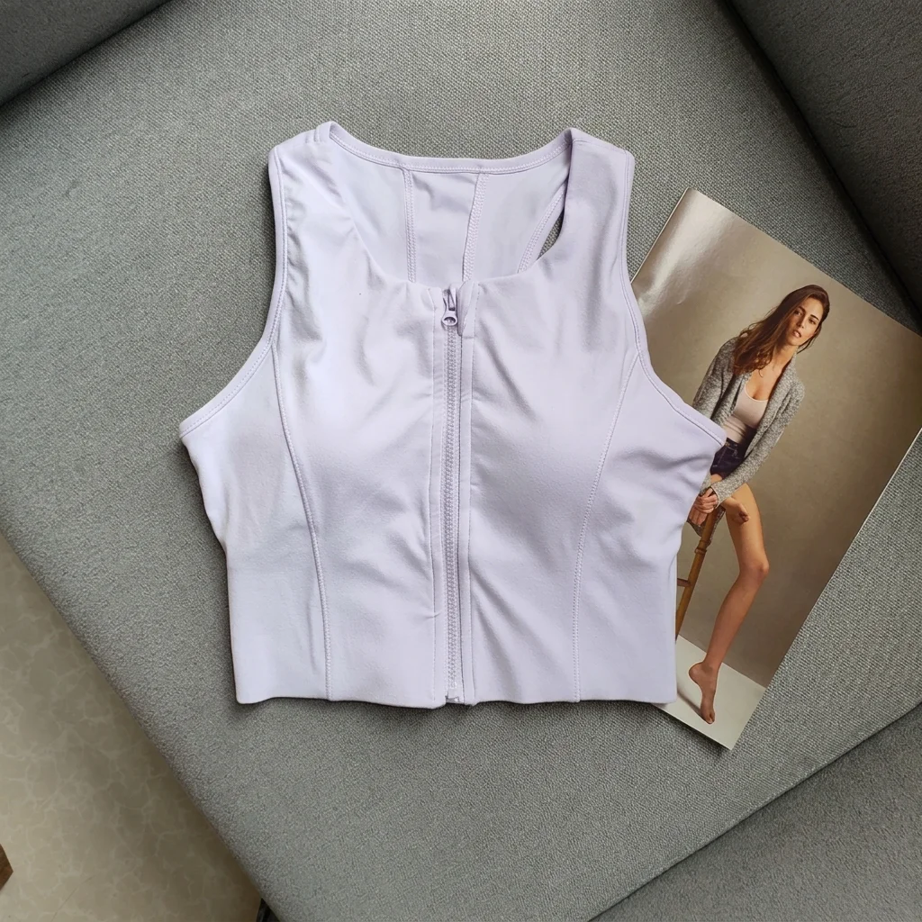 Hochstoßfester Sport-BH für Damen mit Frontreißverschluss, atmungsaktive Fitness-Unterwäsche, Sportweste für Laufen, Fitnessstudio, Yoga-BH – Detail 4