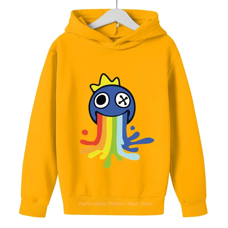 Children\'s Fall/Winter Clothing Rainbow Friends Hoodie Sweatshirt Boys Toddler Girls Anime Printed Coat Casual Charming Fun Tops