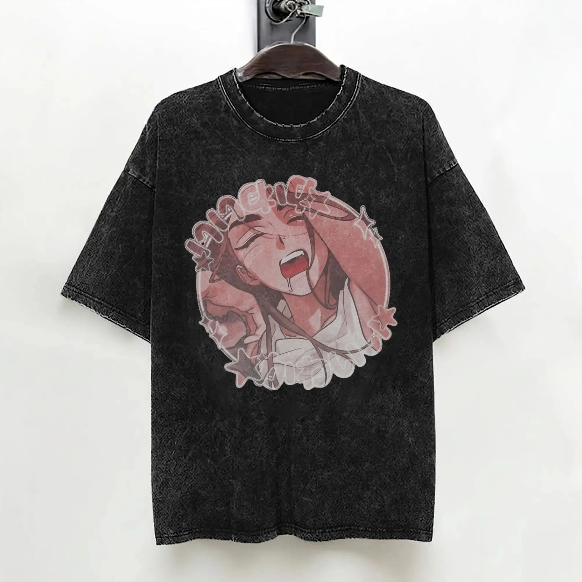 Alien Stages Anime Hyuna T Shirts Washed 100% Cotton High Street T-Shirts  Casual Men Women Streetwear Graphic Tees