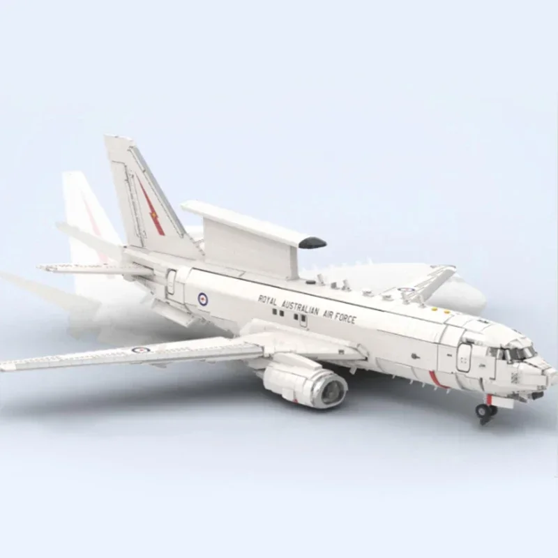 Militaire Vliegtuigen Model Moc Bouwstenen Boeing E-7 Wedgetail Technologie Modulaire Blokken Geschenken Kerst Speelgoed DIY Sets Montage