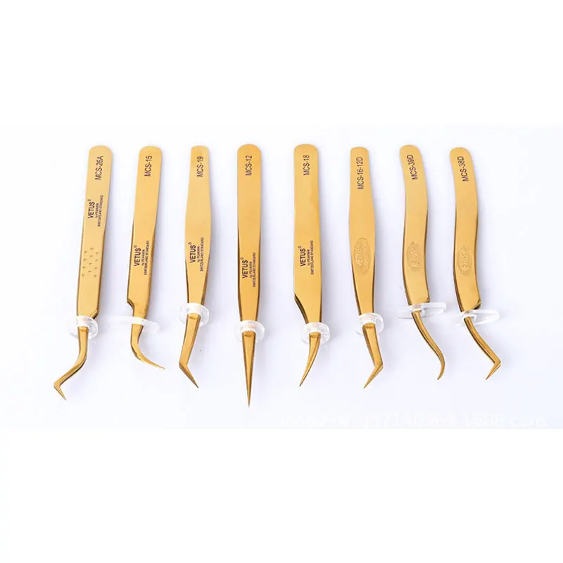 Lash Extension Fiber Tip Tweezers High Precision Stainless Steel Tweezers Anti-static Easy Fan Volume Eyelashes Makeup Tool