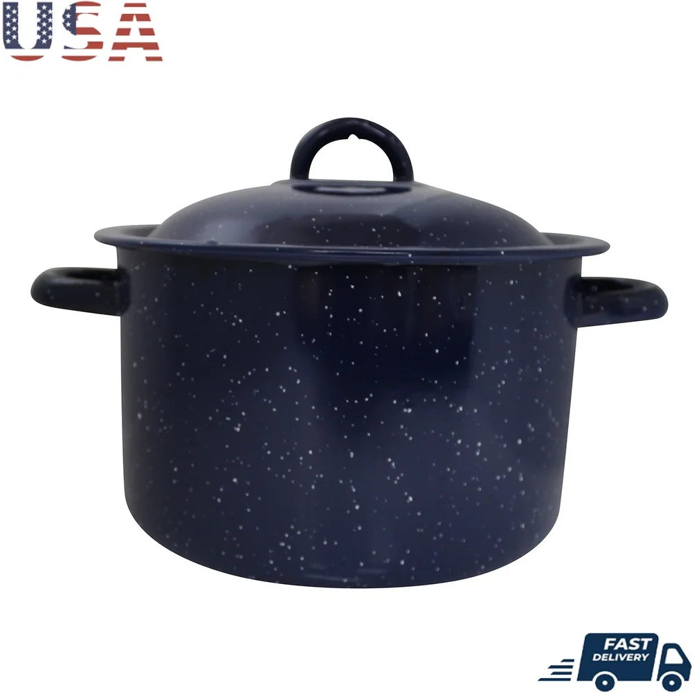 Olla esmaltada de 6 cuartos de galón, olla de cocina resistente, elegante, eficiente, distribución del calor, sopa perfecta, estofados, Pasta, reuniones familiares
