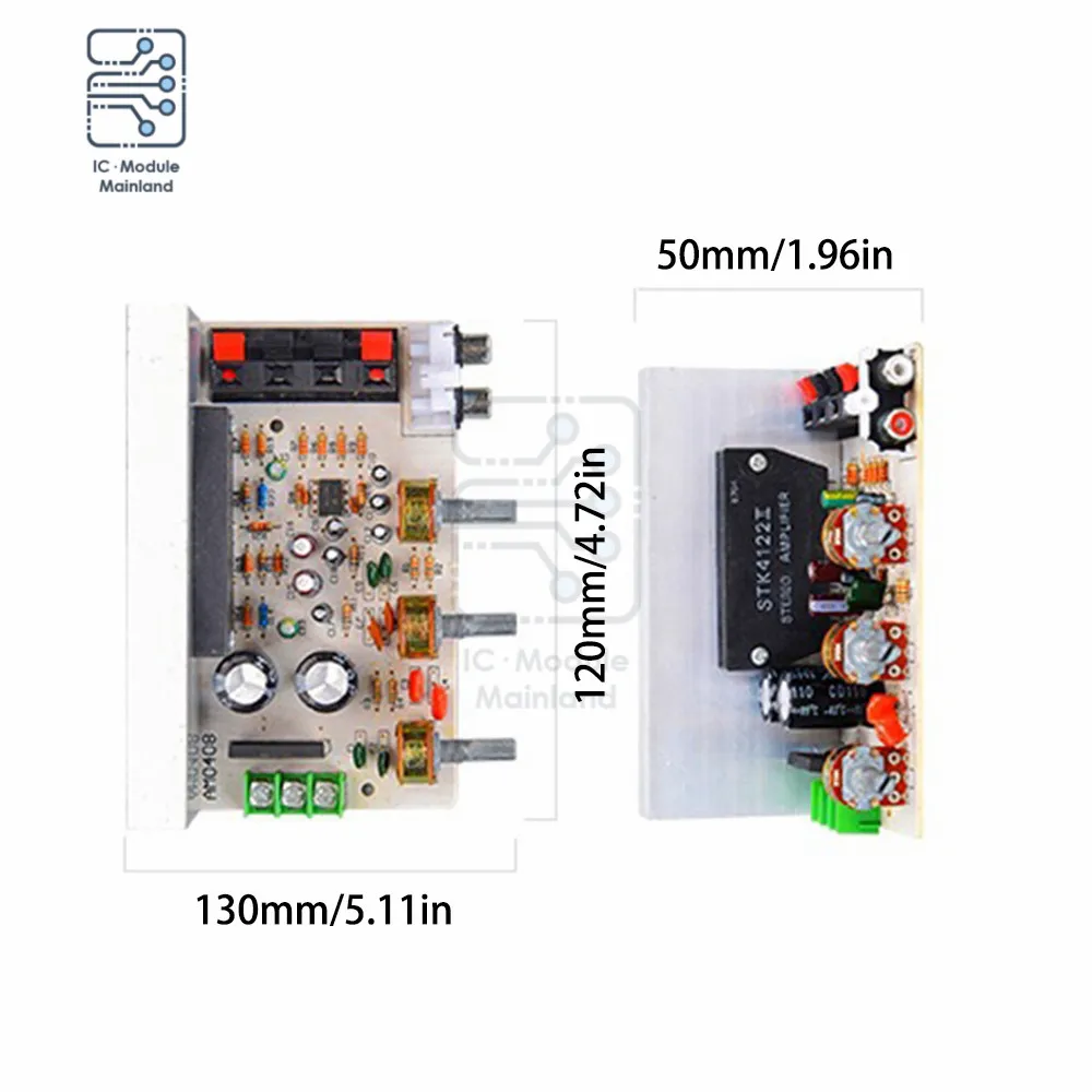 

DX-0408 2.0 Channel Digital Audio Stereo Amplifier Board AC15-18V 50W+50W Thick Film Series Amplifier Board Amplifier Module