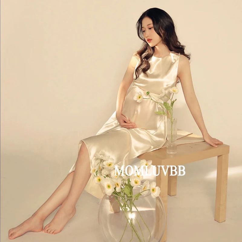 MOMLUVBB Korean Cute Women Photography Props Maternity Dresses Fashion Pearl Pregnancy Studio Shoots Photoshoot Photo Outfits