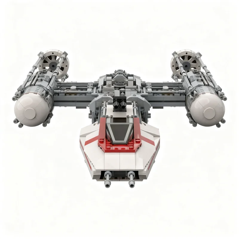 1802PCS MOC Space Battle Ucs Resistance Y Wing Starfighter Model Custom Building Blocks DIY Assembly Display Gift Decor Build view 5