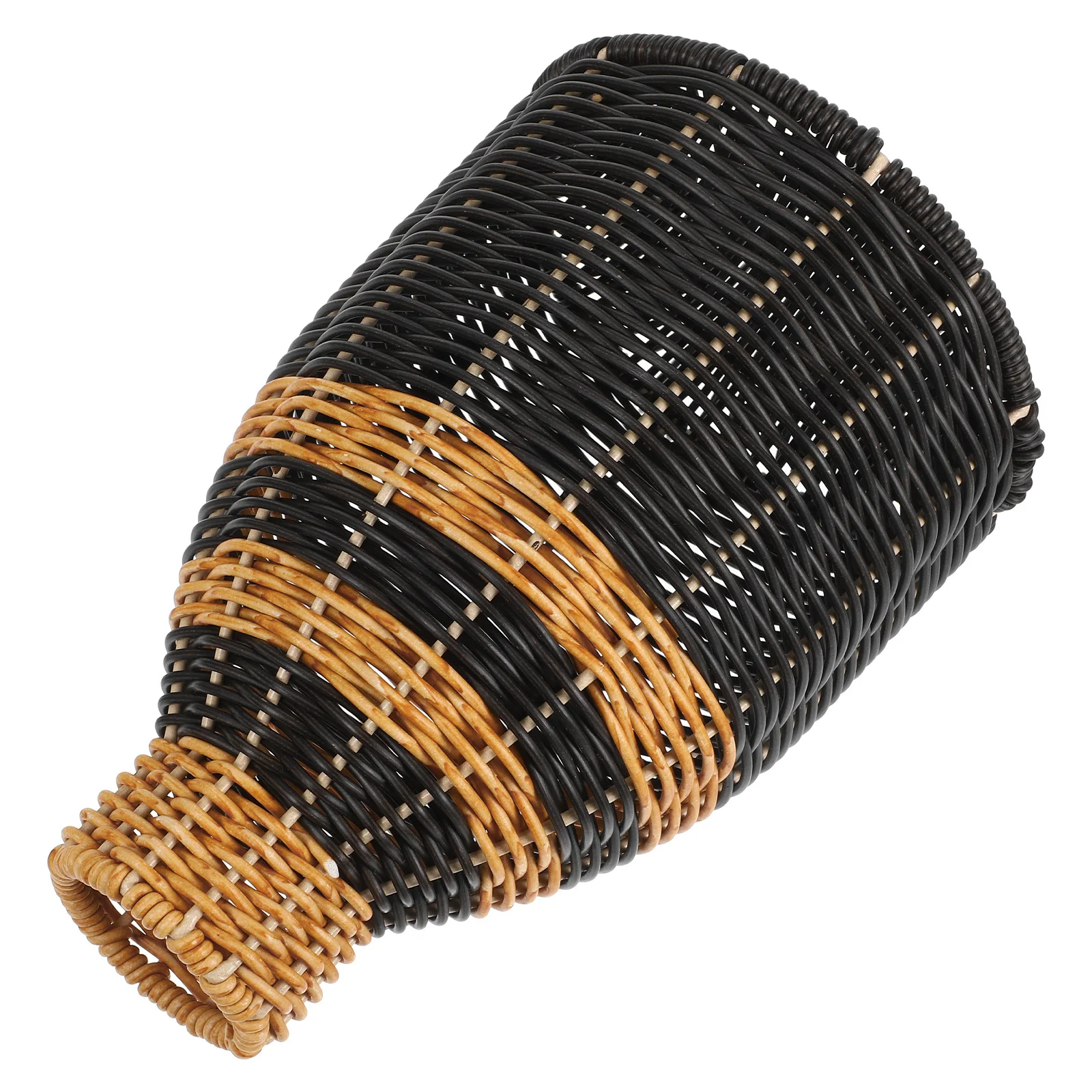 

Plastic Rattan Woven Vase Solid Iron Construction Decorative Flower Container for Rustic Farmhouse Style Living Room Balcony