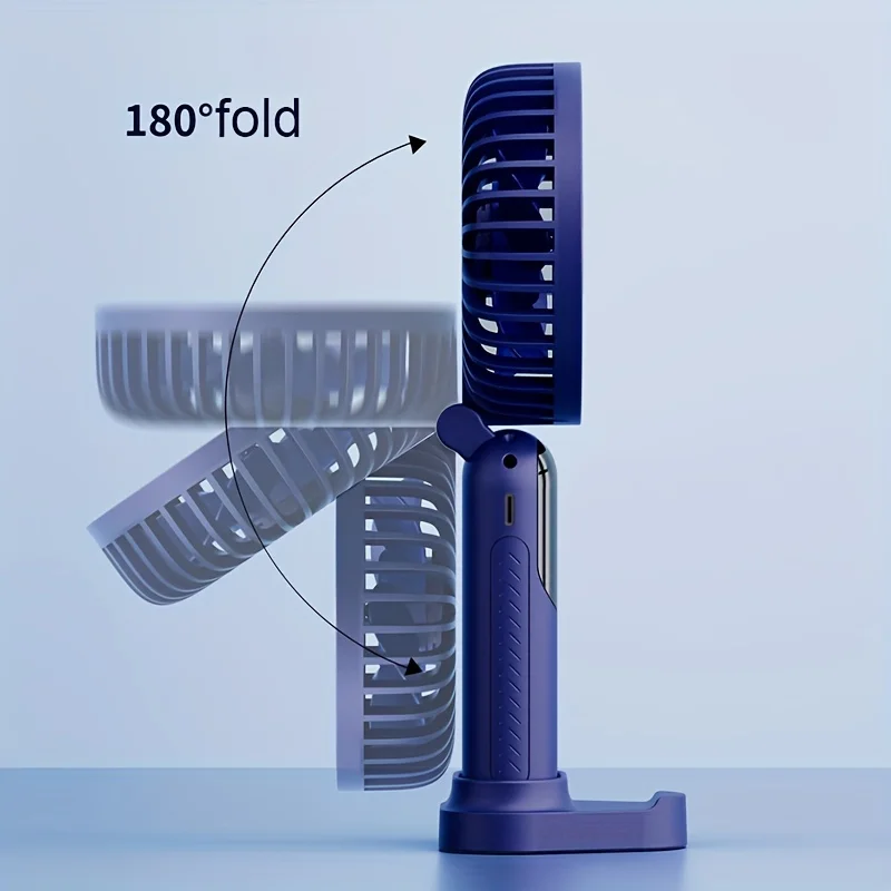 Ventilador portátil F01, ventilador a pilhas, 5 velocidades pessoais com base, display digital, 180 °   Cílios ajustáveis