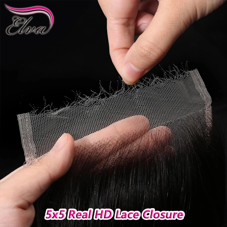 

Волосы Elva 5X5/6X6/7X7, невидимые HD кружевные застежки, только прямые, 100% натуральные человеческие волосы, предварительно выщипанные волосы Vitname, необработанные для женщин