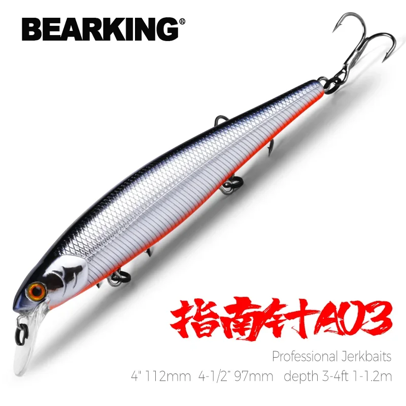 

Bearking fishing lures hard bait 10color for choose minnow quality professional minnow