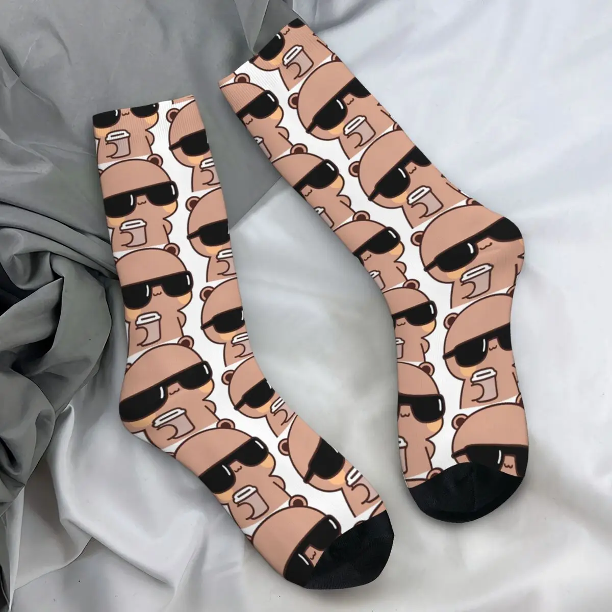 Peach And Goma Bubu Dudu Balloon Socks Cute Bear Casual Stockings Women Men Breathable Skateboard Socks Winter Anti Sweat Socks